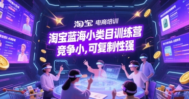 淘宝蓝海小类目训练营， 竞争小，可复制性强|学课链网创
