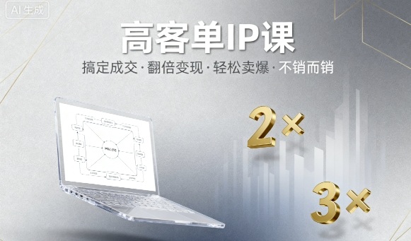 高客单IP课,搞定成交,搞定高客单IP,翻倍变现,轻松卖爆,不销而销|学课链网创