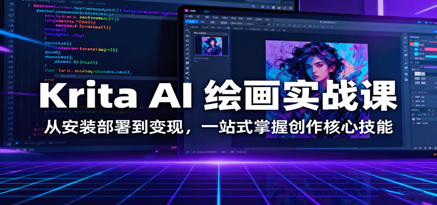Krita AI 绘画实战课：从安装部署到变现，一站式掌握创作核心技能|学课链网创