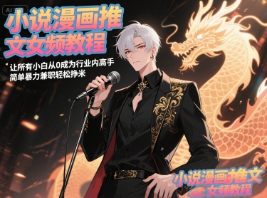 小说漫画推文女频教程，让所有小白从0成为行业内高手，简单暴力兼职轻松挣米|学课链网创