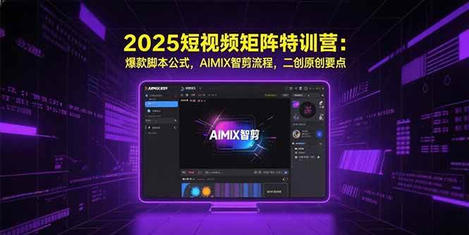 （15475期）2025短视频矩阵特训营：爆款脚本公式，AIMIX智剪流程，二创原创要点|学课链网创