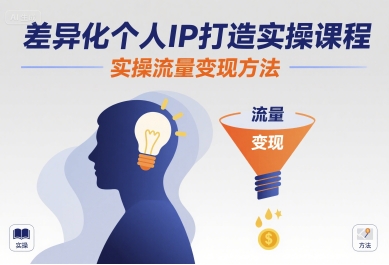 差异化个人IP打造实操课程，实操流量变现方法|学课链网创