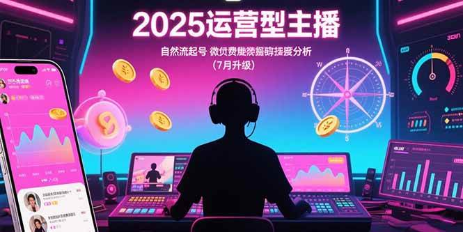 （15508期）2025运营型主播：自然流起号，微付费投放技巧，罗盘数据深度解析(7月更新)|学课链网创