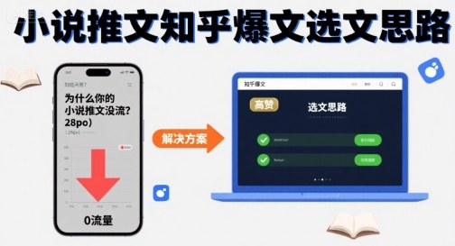 为什么你的小说推文没流量？小说推文知乎爆文选文思路|学课链网创