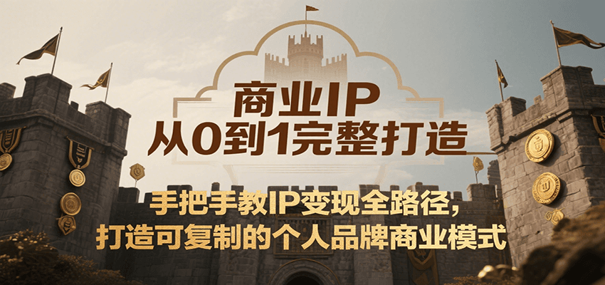 商业IP从0到1完整打造，手把手教IP变现全路径，打造可复制的个人品牌商业模式|学课链网创