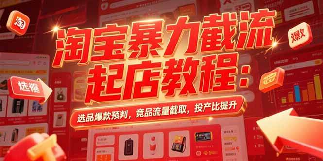 （15468期）淘宝暴力截流起店教程：选品爆款预判，竞品流量截取，投产比提升|学课链网创