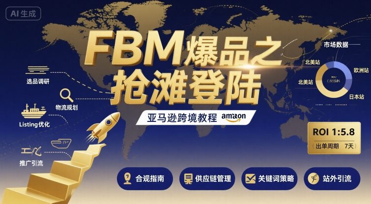 FBM爆品之抢滩登陆-亚马逊跨境教程|学课链网创