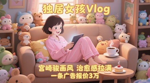 单个账号涨粉71W！用AI制作独居女孩Vlog，宫崎骏画风，治愈感拉满，一条广告报价3W|学课链网创