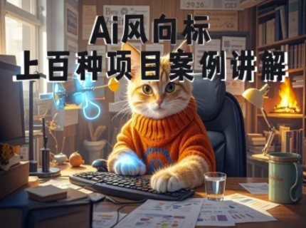 Ai风向标-附100种项目案例玩法-0基础小白到大神ai视频商业应用教学|学课链网创