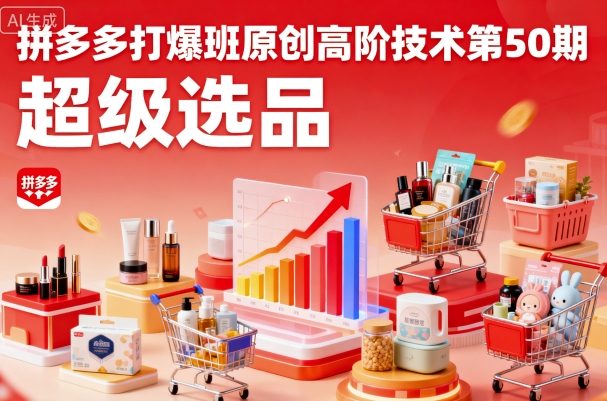 拼多多打爆班原创高阶技术第50期，超级选品|学课链网创