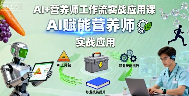 AI+营养师工作流实战应用课，AI赋能营养师|学课链网创