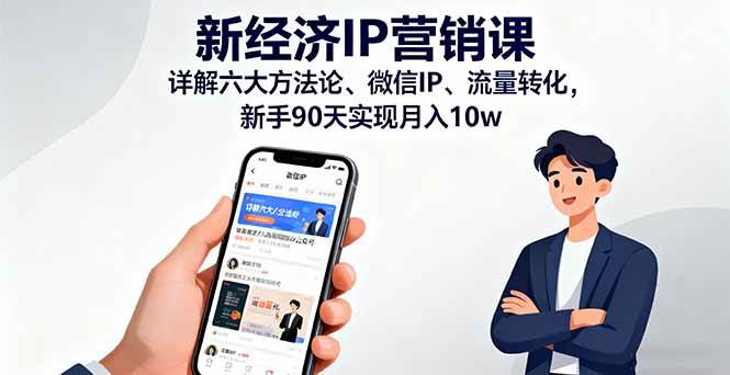 (16194期)新经济IP营销课:详解六大方法论、微信IP、流量转化,新手90天实现月入10w|学课链网创