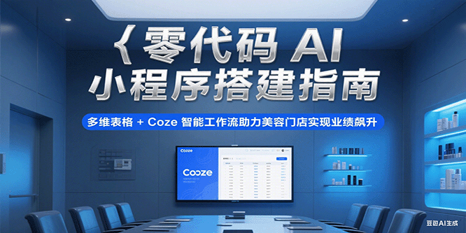 零代码AI小程序搭建指南，多维表格+Coze智能工作流助力美容门店实现业绩飙升|学课链网创