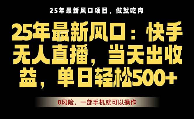 （16007期）25年最新无人直播玩法，当天秒出单，一部手机就可操作|学课链网创