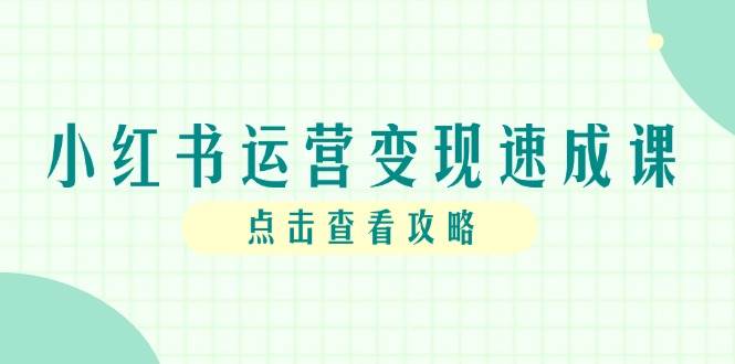 小红书运营变现速成课，账号搭建到暴力起号，个人IP全流程指南|学课链网创