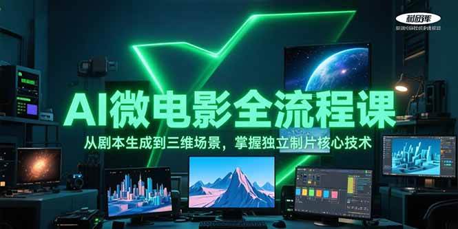 AI微电影全流程课，从剧本生成到三维场景，掌握独立制片核心技术|学课链网创