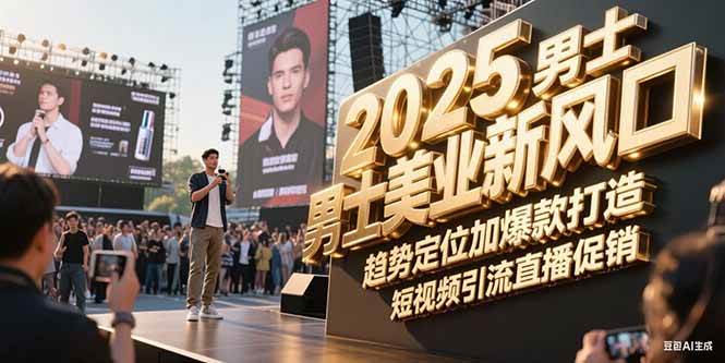 （15190期）2025男士美业新风口，趋势定位加爆款打造，短视频引流直播促销|学课链网创
