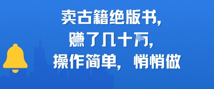 卖古籍绝版书，挣了几十个，操作简单，悄悄做|学课链网创