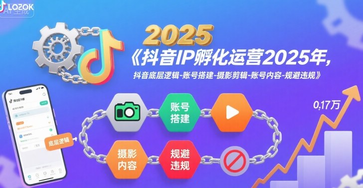 抖音IP孵化运营2025年，抖音底层逻辑-账号搭建-摄影剪辑-账号内容-规避违规|学课链网创