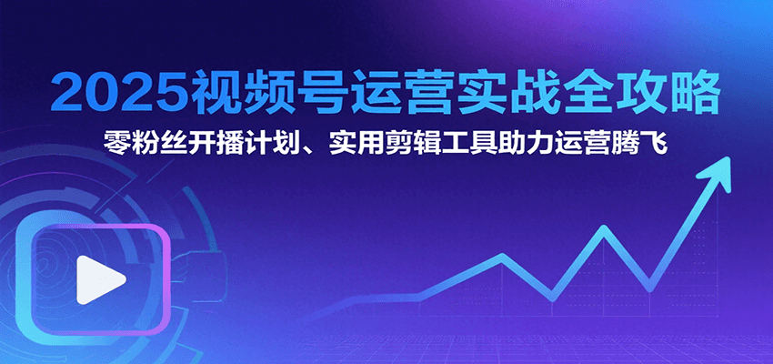 2025视频号运营实战全攻略：零粉丝开播计划、起号到到变现思维逻辑方法|学课链网创