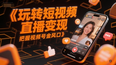 玩转短视频直播变现，把握视频号金风口|学课链网创