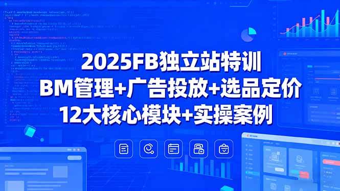 （15962期）2025FB独立站特训，BM管理+广告投放+选品定价，12大核心模块+实操案例|学课链网创