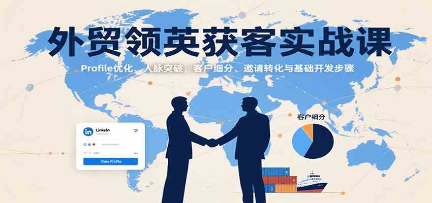 外贸领英获客实战课：Profile优化、人脉突破，客户细分、邀请转化与基础开发步骤|学课链网创