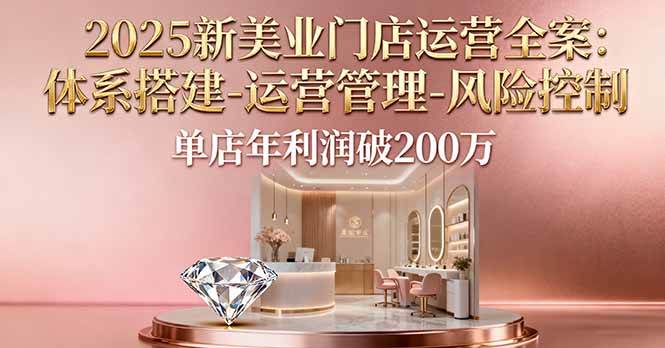 （16216期）2025新美业门店运营全案：体系搭建-运营管理-风险控制，单店年利润破200万|学课链网创