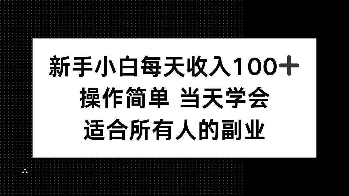 （15937期）新手小白每天收入100+，操作简单 当天学会 ，适合所有人的副业|学课链网创