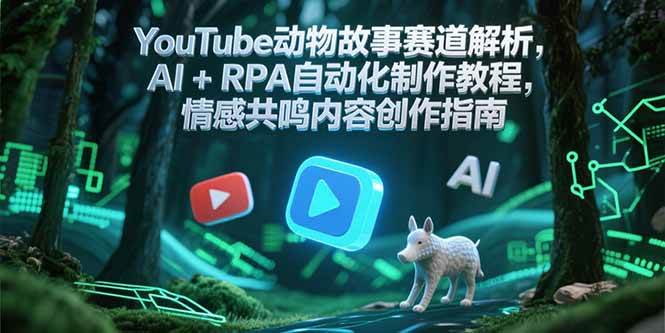 （15174期）YouTube动物故事赛道解析，AI+RPA自动化制作教程，情感共鸣内容创作指南|学课链网创