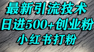 小红书精准引流创业粉，前辈求带孩子走投无路了，单人操作日引500+精准创业粉|学课链网创