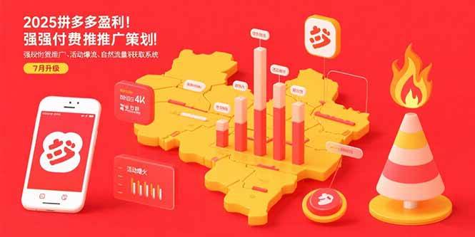 （15509期）2025拼多多盈利地图：强付费推广策略/活动爆流/自然流量获取系统(7月更新)|学课链网创