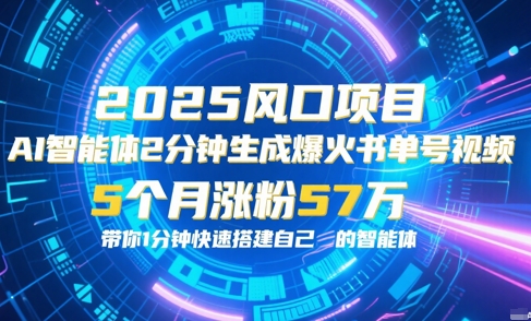 AI智能体2分钟一键生成爆火书单号原创视频，5个月涨粉57w，带你零代码1分钟搭建智能体|学课链网创
