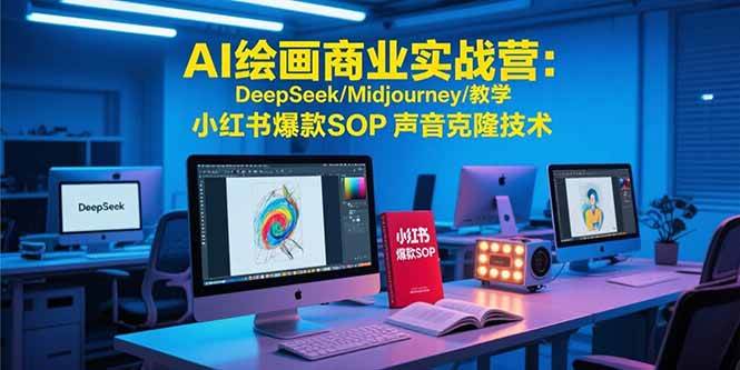 （15460期）AI绘画商业实战营：DeepSeek/Midjourney/教学 小红书爆款SOP 声音克隆技术|学课链网创