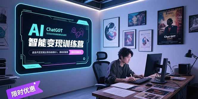 （15389期）AI智能变现训练营，ChatGPT写作变现，电影解说制作，图文带货方法论|学课链网创