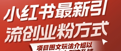 小红书最新引流创业粉方式，项目图文玩法介绍以及如何安全倒流私域|学课链网创