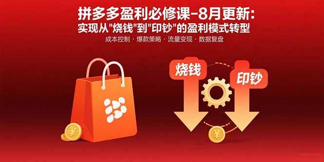 (15771期)拼多多盈利必修课-8月更新:突破运营瓶颈 实现从烧钱到印钞的盈利模式转型|学课链网创