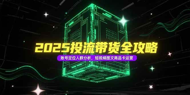 （15233期）2025投流带货全攻略，账号定位人群分析，短视频图文商品卡运营|学课链网创