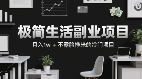 极简生活副业项目，月入1w+不露脸挣米的冷门项目|学课链网创