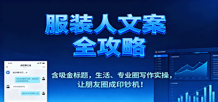 服装人文案全攻略，含吸金标题，生活、专业圈写作实操，让朋友圈成印钞机！|学课链网创