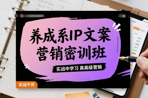 养成系IP文案营销密训班，实战中学习真高级营销|学课链网创