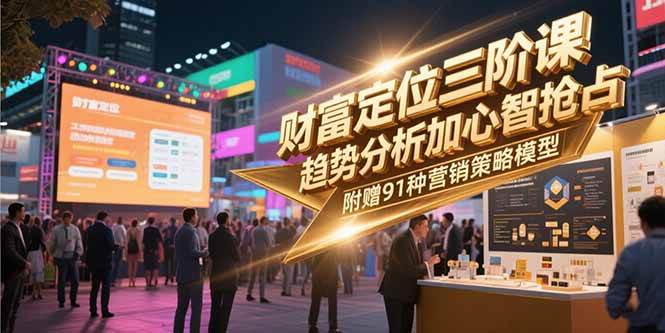 （15219期）财富定位三阶课，趋势分析加心智抢占，附赠91种营销策略模型|学课链网创