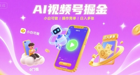 AI视频号掘金 小白可做 操作简单 日入多张|学课链网创