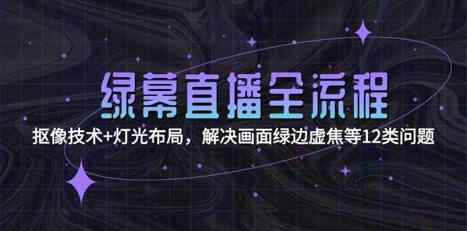 （15044期）绿幕直播全流程：抠像技术+灯光布局，解决画面绿边虚焦等12类问题|学课链网创
