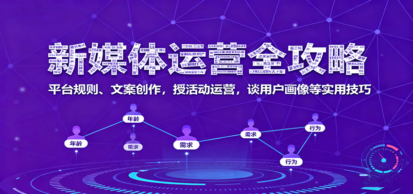 新媒体运营全攻略:平台规则、文案创作,授活动运营,谈用户画像等实用技巧|学课链网创