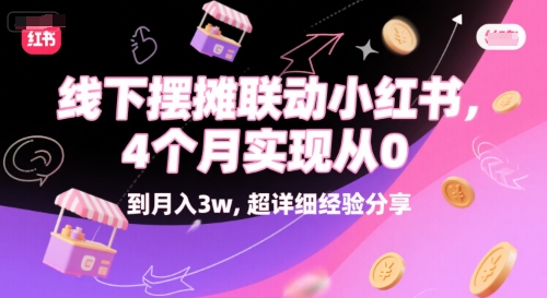 线下摆摊联动小红书，4 个月实现从 0 到月入3w，超详细经验分享|学课链网创