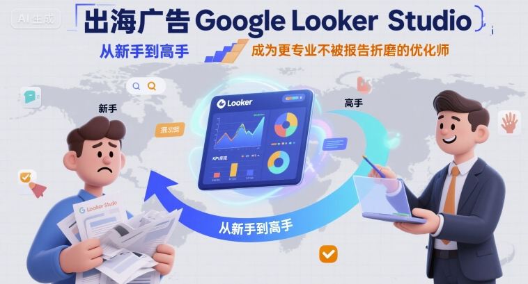 出海广告Google Looker Studio从新手到高手，成为更专业不被报告折磨的优化师|学课链网创