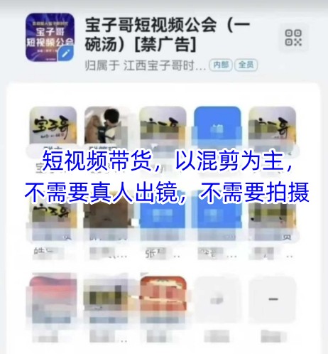 宝子哥头部团队短视频带货，以混剪为主，不需要真人出镜，不需要拍摄【更新9月】|学课链网创