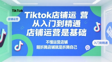Tiktok店铺运营从入门到精通，店铺运营是基础，不懂运营店铺，瞎折腾店铺就是折腾自己|学课链网创