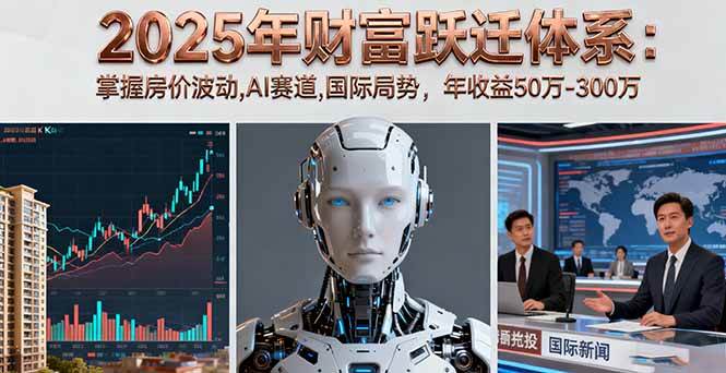 （16217期）2025年财富跃迁体系：掌握房价波动,AI赛道,国际局势，年收益50万-300万|学课链网创